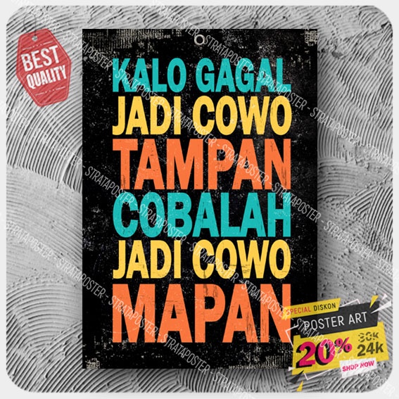 hiasan dinding motivasi - pajangan dinding - poster - wall decor - poster dinding - 203080KRN