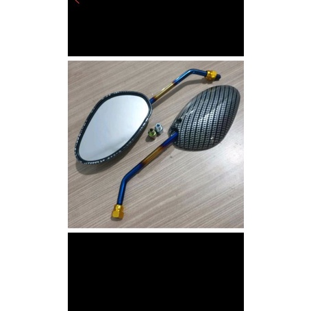 Spion Carbon Variasi Two Tone Honda Beat Scoopy Vario PCX Yamaha Mio JupiterZ