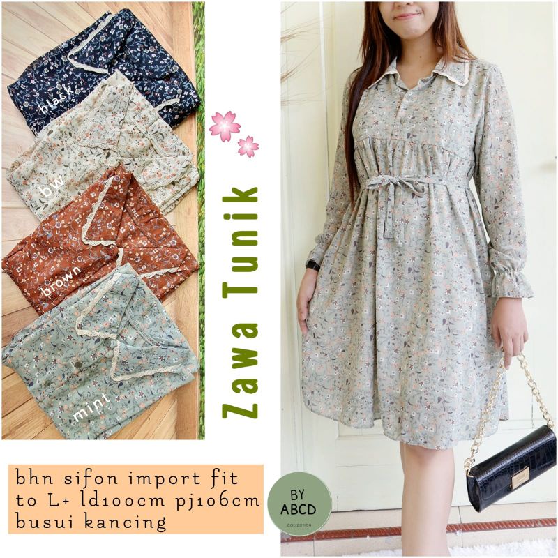 ZAWA TUNIK WANITA BAHAN SIFON IMPORT