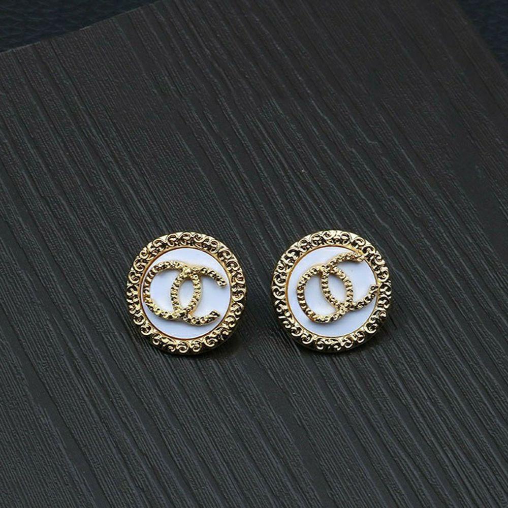 Mxbeauty Anting Huruf C Mewah Elegan Ear Studs Double C Letter Perhiasan Hadiah Gala Pesta Stud Earrings