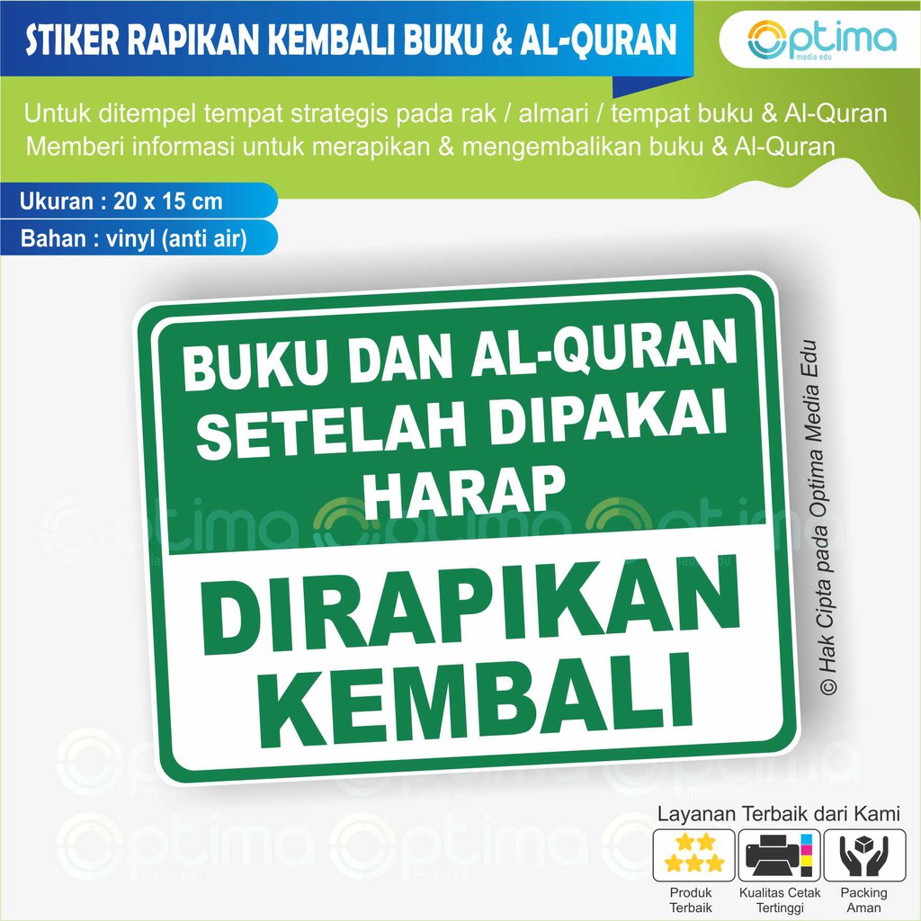 

STIKER RAPIKAN DAN KEMBALIKAN BUKU DAN AL-QURAN SETELAH DIGUNAKAN