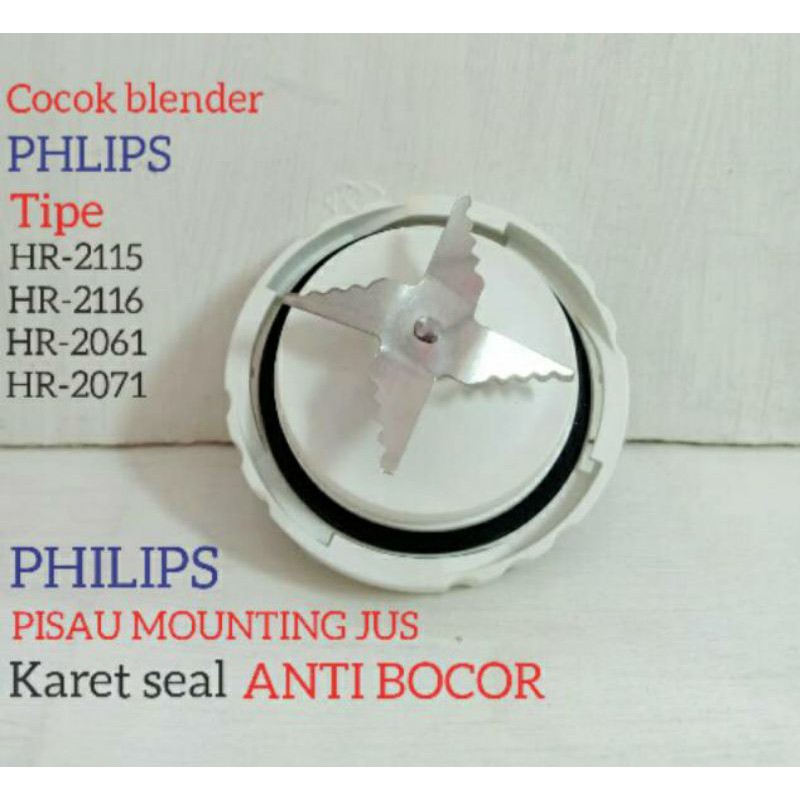 Pisau Blender Philips Diva , Monting Mounting  MTG  Jus / jar Hr 2115  , 2116 HR 2061 ,  2071