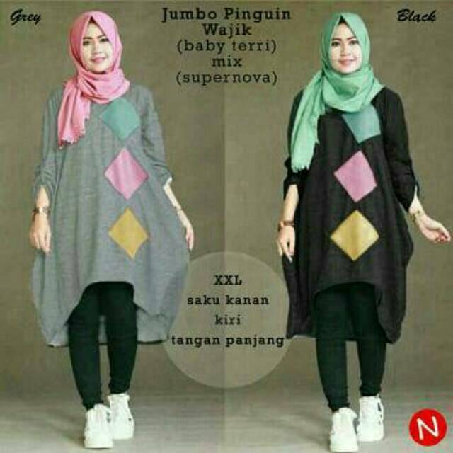  Tunik  jumbo  wajik pingun Dress jumbo  big size PROMO 