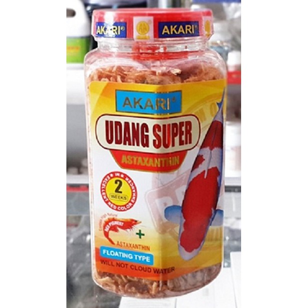 Udang Kering AKARI AA SUPER Red Astaxanthin 130gr Makanan Pakan Ikan