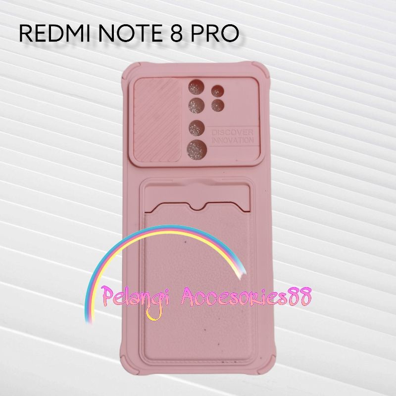 CASE REDMI NOTE 8 PRO SOFTCASE SLEDING WARNA WARNI SLOT CARD