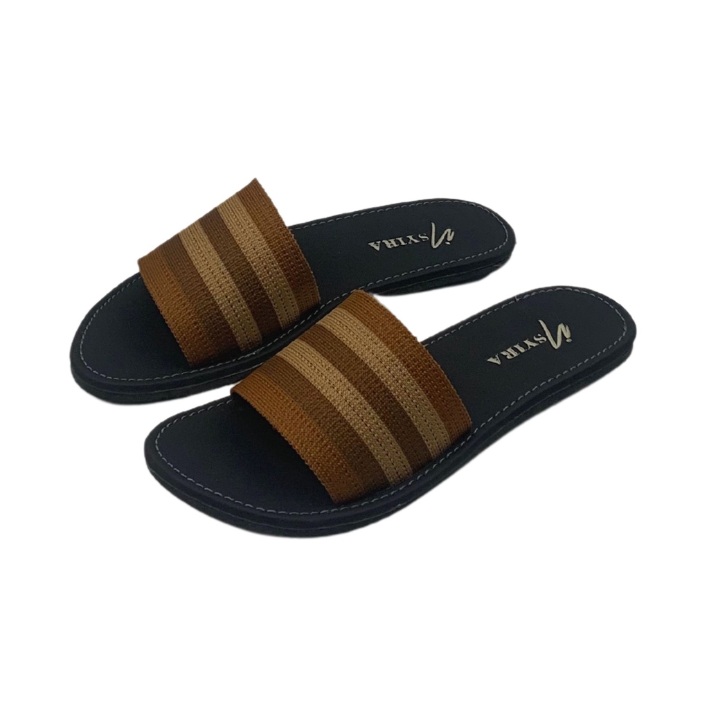 Insyira - Sandal Wanita Renata / Sandal Selop Wanita Non Slip / Sandal Rajut Alas Hitam