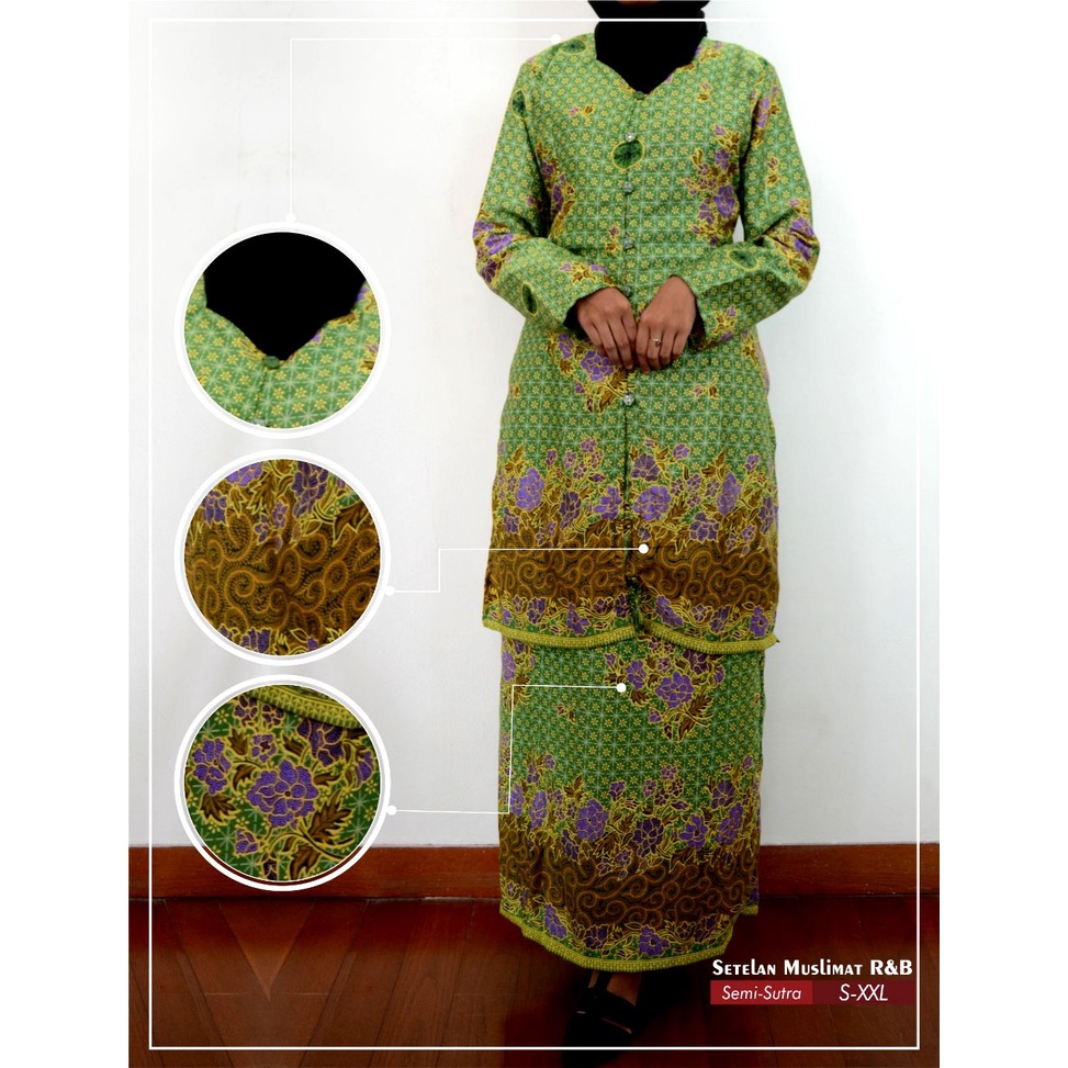 Baju Seragam Batik Setelan Atasan dan Bawahan Muslimat NU Bahan Semi Sutra Halus Enak di Pakai