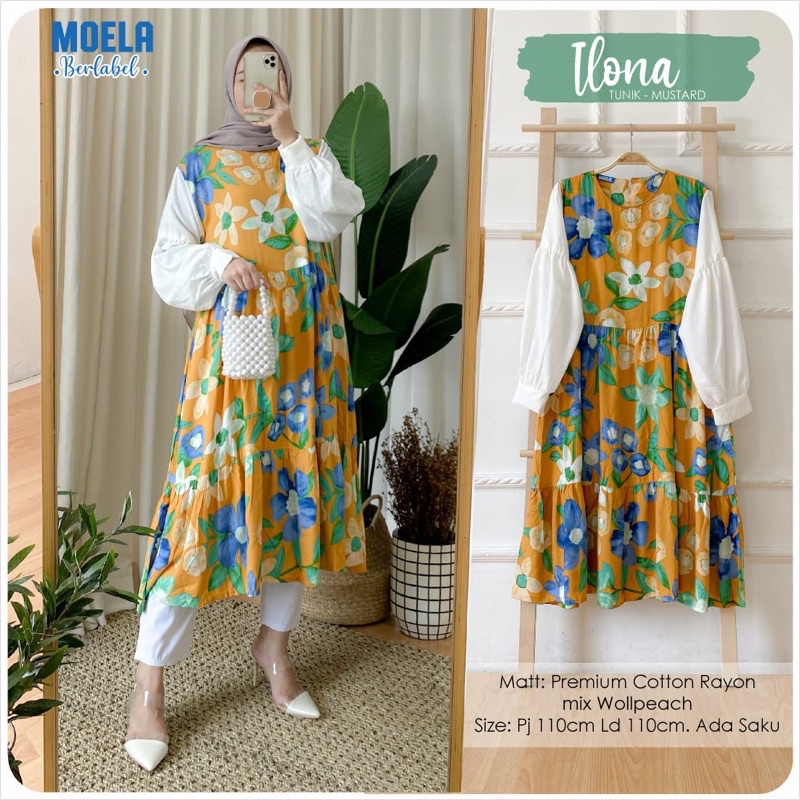 NEW on JUNE‼️ TUNIK motif bunga cantik kekinian (ILONA)