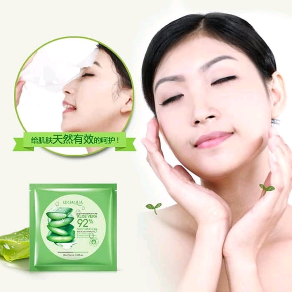 BIOAQUA 92% ALOEVERA MASK / MASKER WAJAH / SKINCARE BIOAQUA