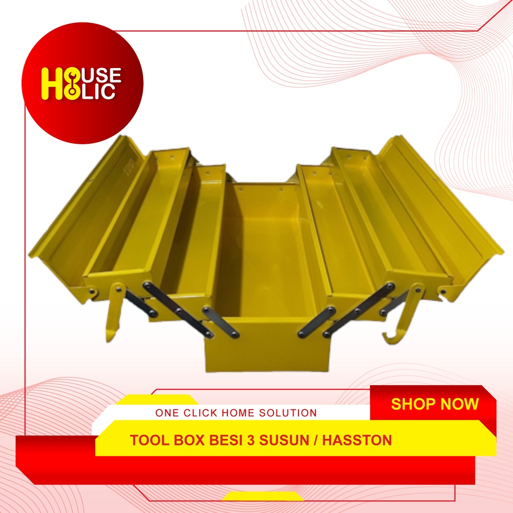 Tool Box Kit Kotak Perkakas Besi Toolbox 3 Susun Rangkap Hasston