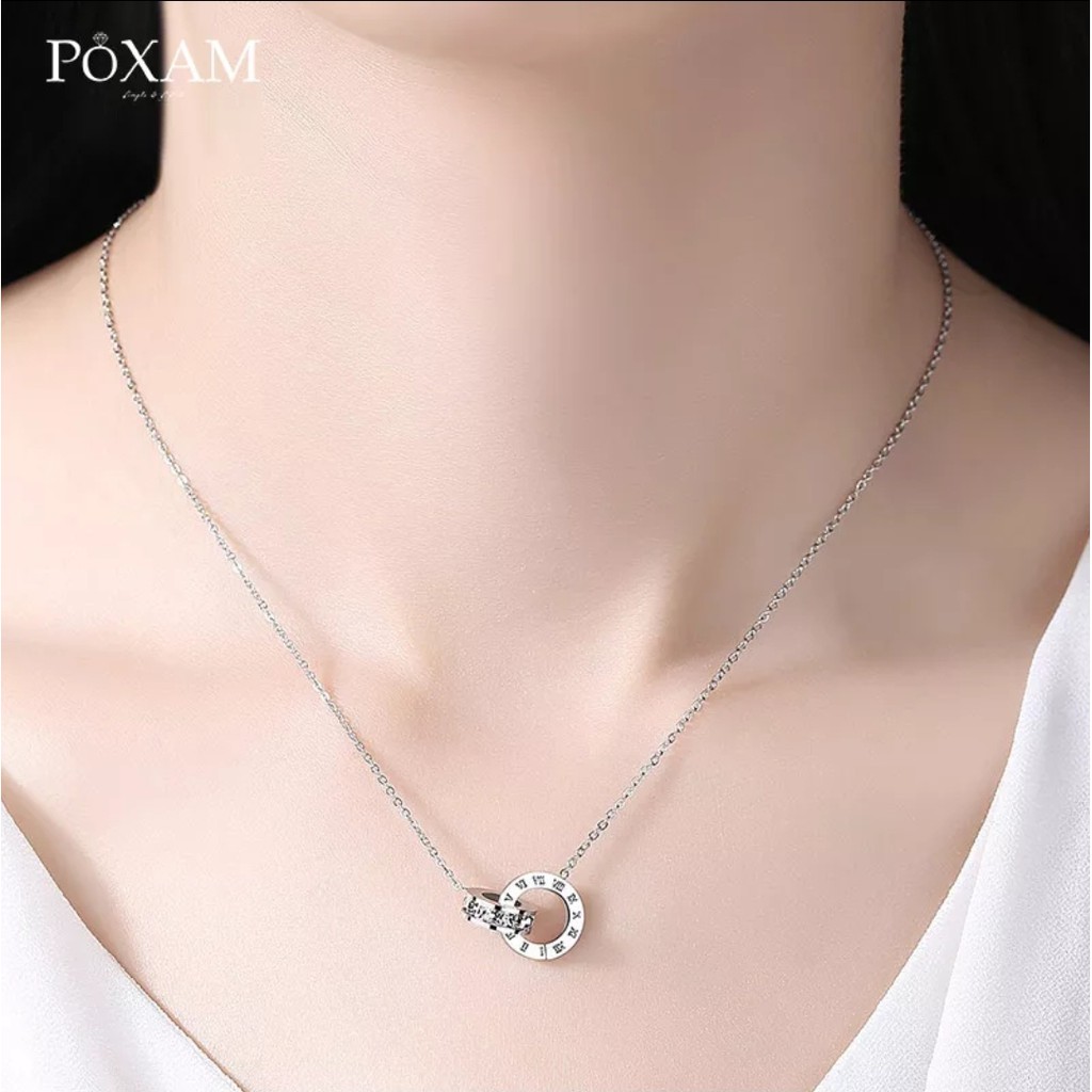 Kalung B&lt;lgri Titanium Two Rings Kristal