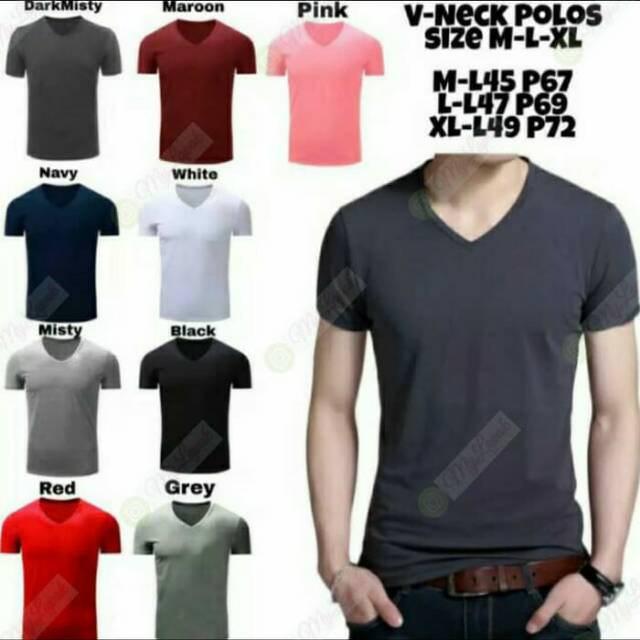 Kaos Polos Pria VNeck