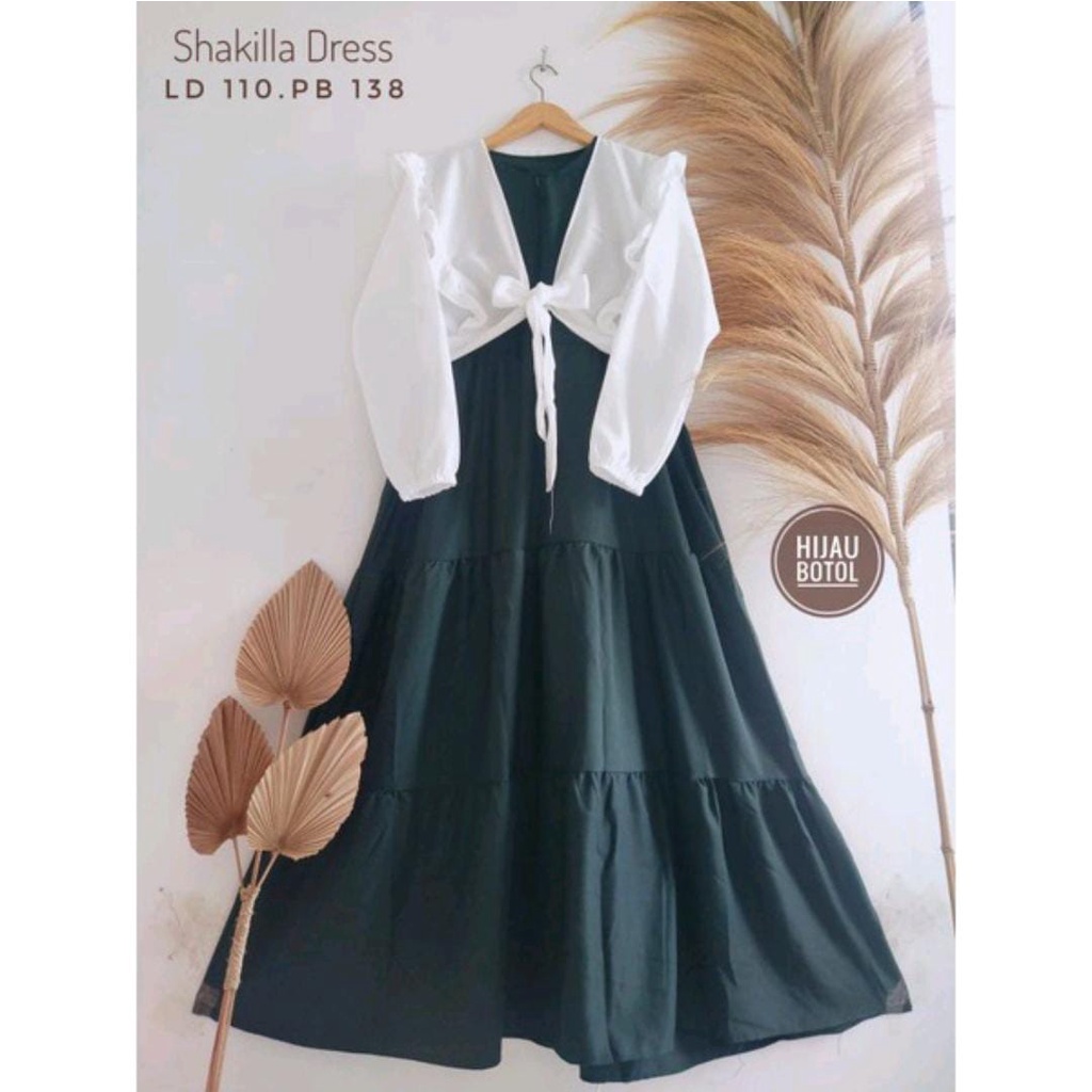shakila gamis/setelan 2in cardingan/dress wanita-BOTOL
