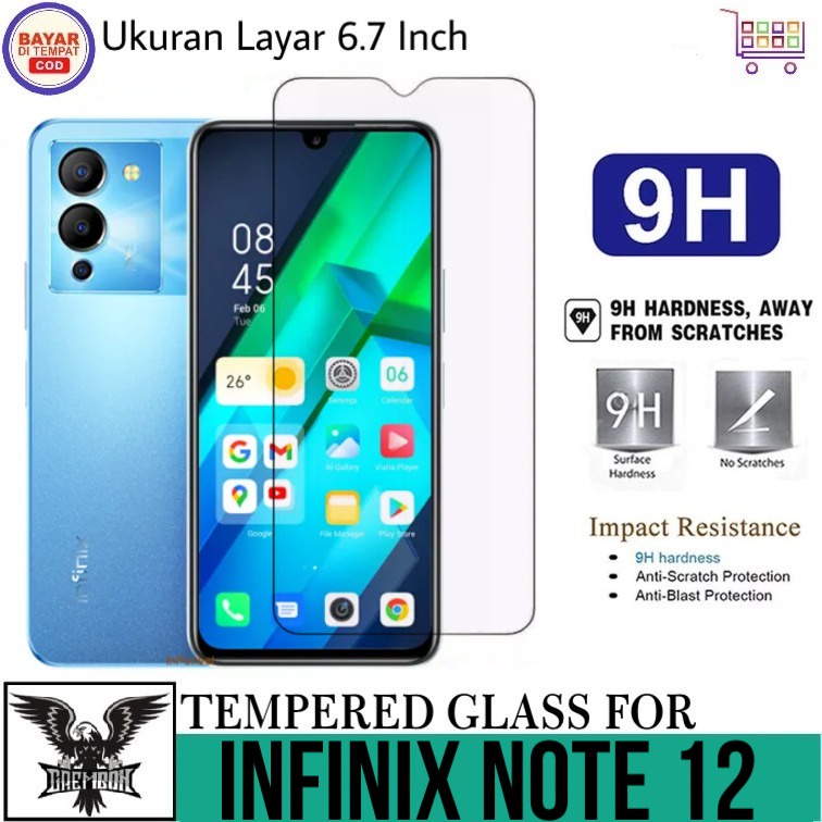Promo Tempered Glass Infinix Note 12 Anti Gores Kaca Bening Premium Anti Bekas Sidik Jari