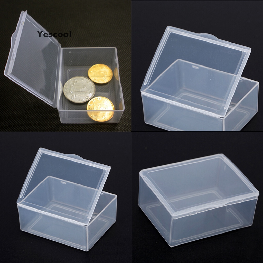 Yescool 5pcs Transparent Plastic Storage Box clear  rectangle Multipurpose display box .