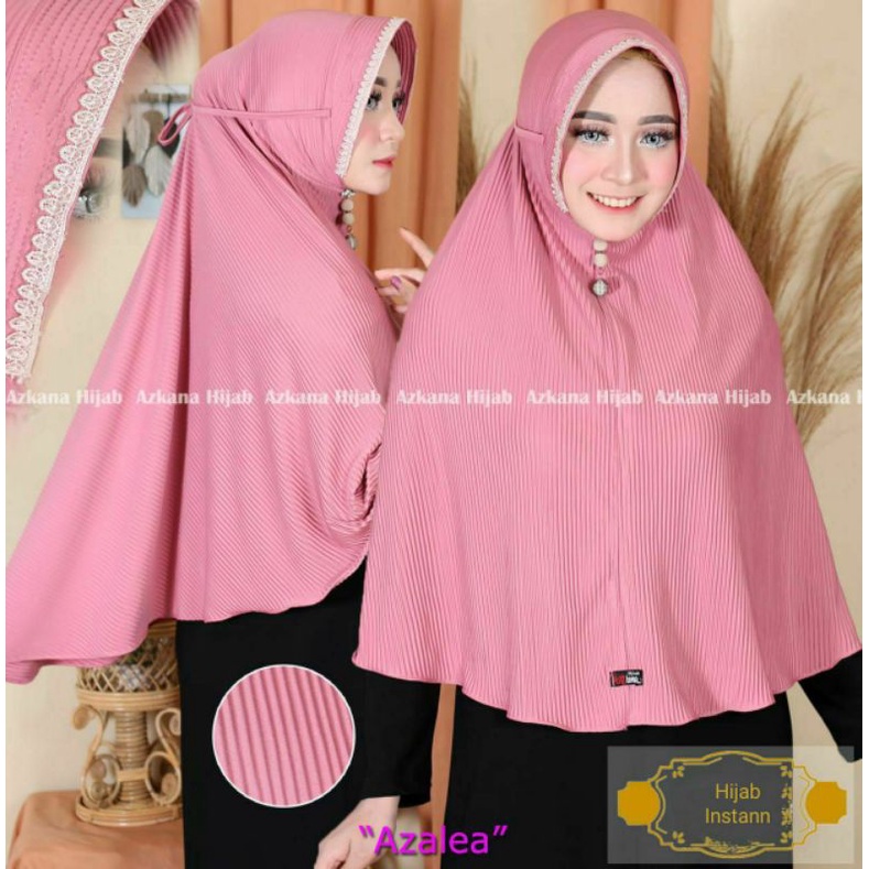 TERBARU(COD) JILBAB INSTAN PLISKET AZALEA Ped Renda Full Lidi Bergo Plisket Jersey Renda Prada