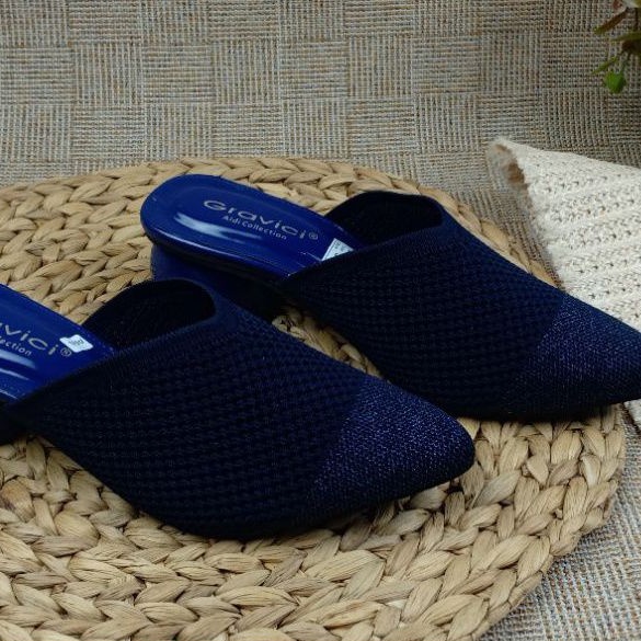 GRAVICI - Sepatu Slip On Mules Wanita Bahan Rajut Import AR 02