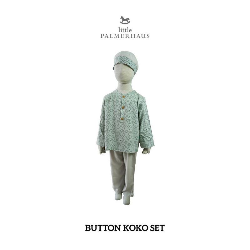 LITTLE PALMERHAUS BUTTON KOKO SET - stelan koko baju koko anak | baju muslim anak