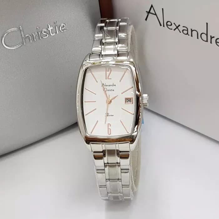 Jam Tangan Wanita Alexandre Christie Original AC 2456LD FULL SILVER