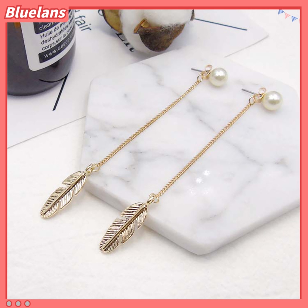 Bluelans Drop Earring Exquisite Creative Leaf Design Dangle Earing for Girl