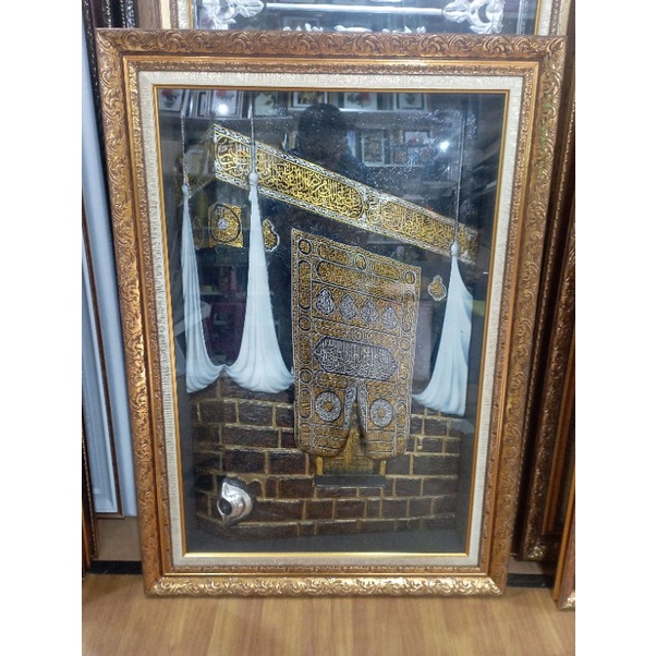 Hiasan dinding Ka'bah Multazam Relief timbul Fiber Glass - Bingkai Fiber