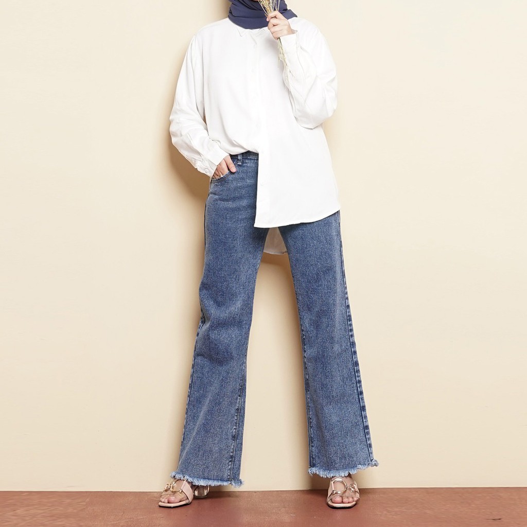  KULOT  JEANS  WANITA CELANA PANJANG HIGHWAIST Shopee  