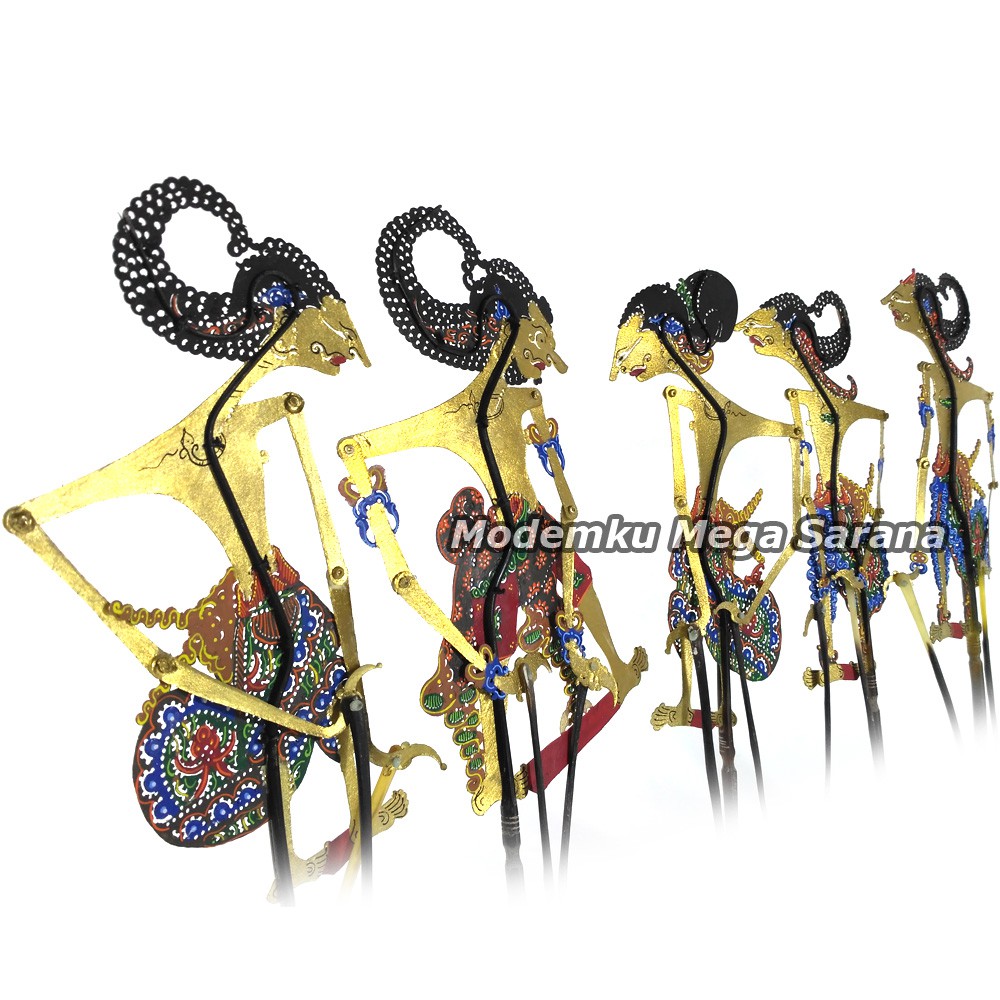 Miniatur Wayang Kulit Mini Super Halus 20 cm - Pendawa Lima