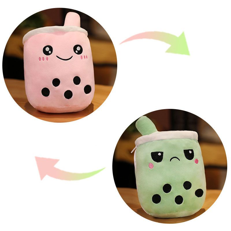 Mainan Boneka Stuffed Plush Boba Bubble Tea / Susu Dapat Dibalik