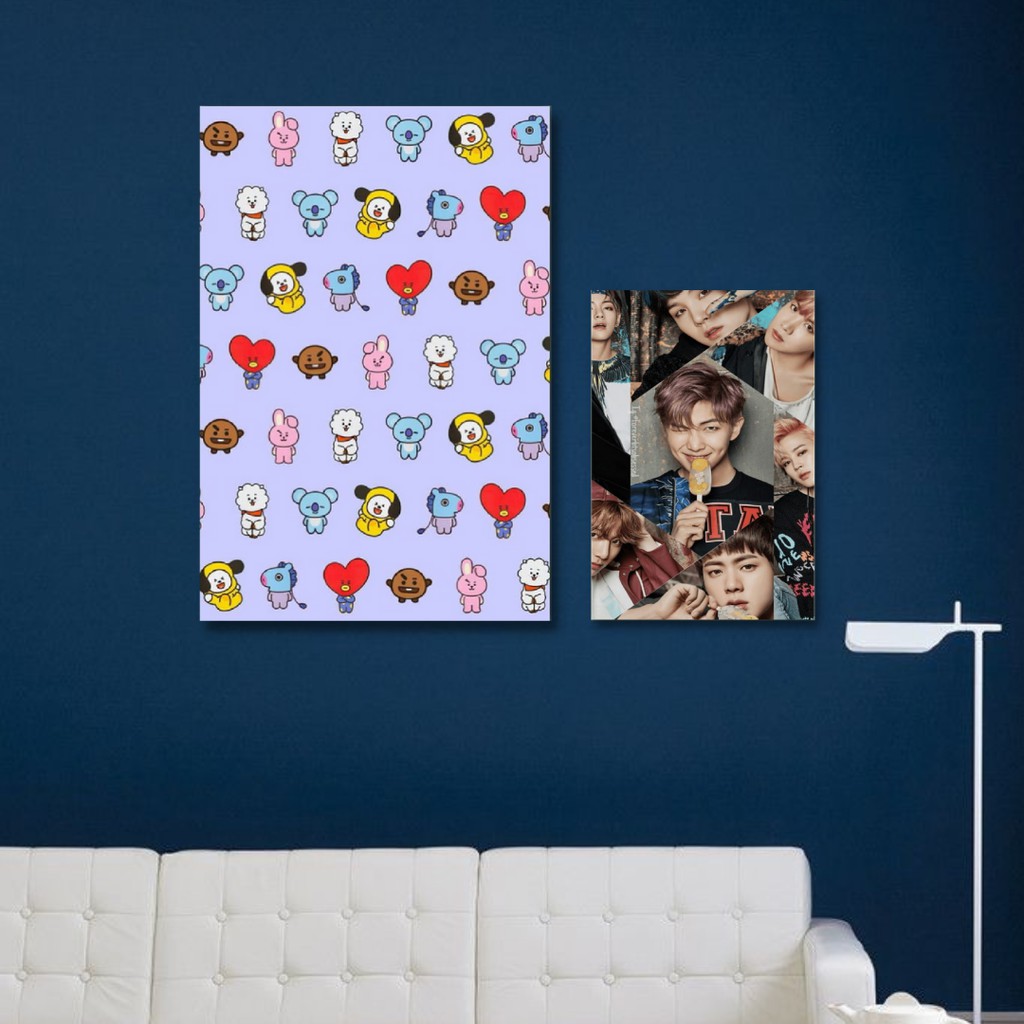 Hiasan Dinding Foto BTS BT21 Bingkai Foto Custom / V JEON JUNGKOOK JIMIN SUGA KIM SEOK JIN RM JHOPE 