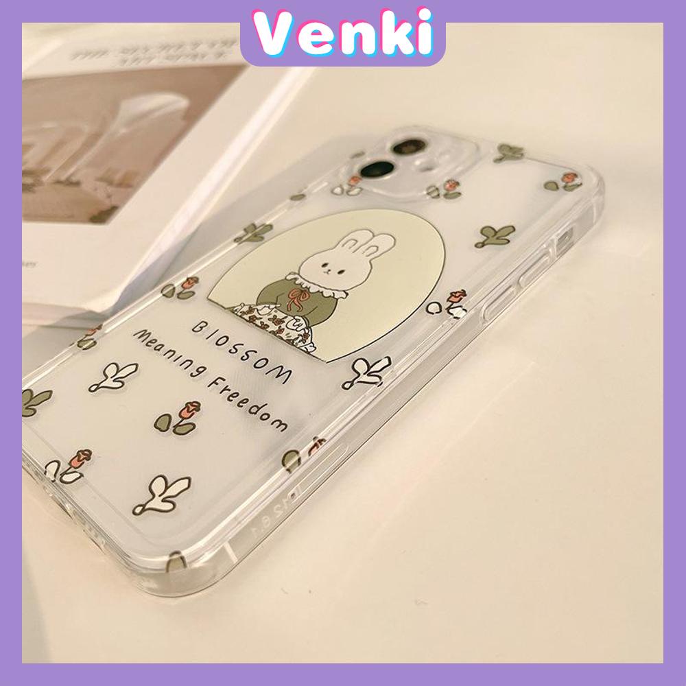 Soft Case Silikon Transparan Motif Kelinci Shockproof Cover iPhone 13 Pro Max 12 Pro Max 11 7 Plus