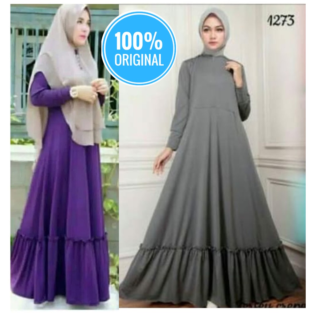 Gamis Jersey Polos Rempel Bawah Busui Lemonskin Premium Shopee Indonesia