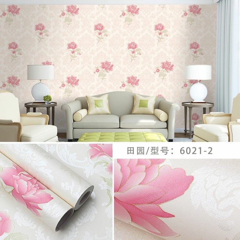 Wallpaper Dinding / Wallpaper Sticker BUNGA KILAP PINK