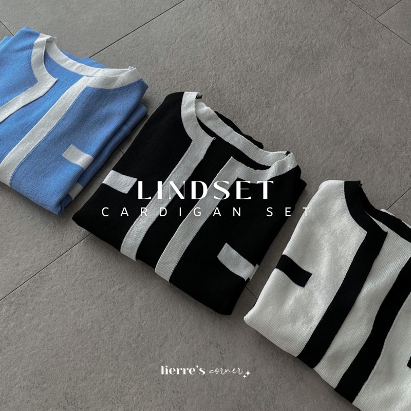 LINDSET cardigan set - knit minimalist crop cardigan & tank top set