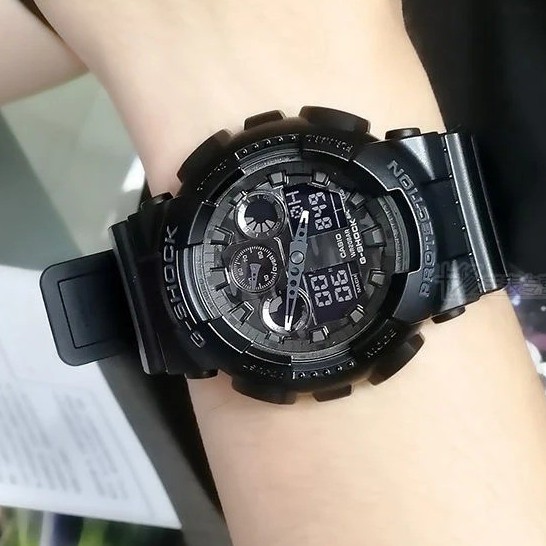 CASIO G-SHOCK GA-100CF-1A BLACK JAM TANGAN PRIA ORIGINAL ORI