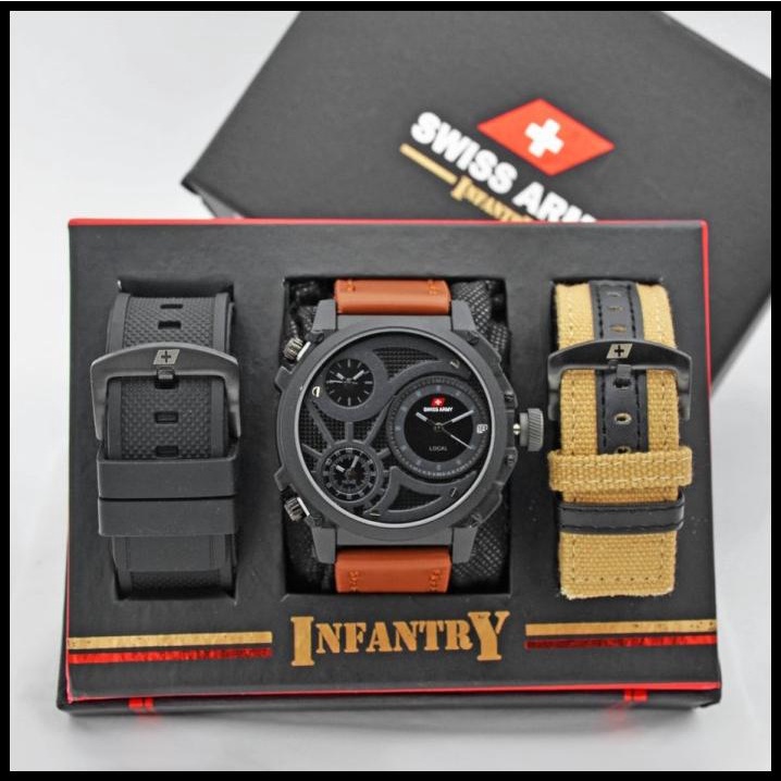 Jam Tangan Pria Swiss Army Infantry Paket Tali