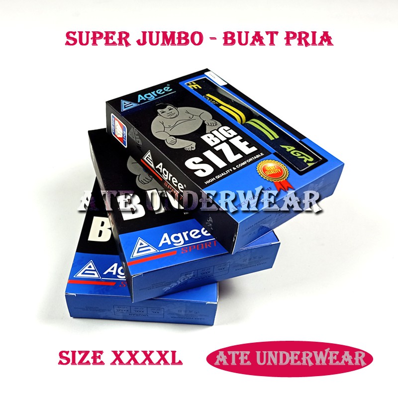 AT26-( 1 BOX) Big size Celana dalam pria size XXXXL XXXL AGREE