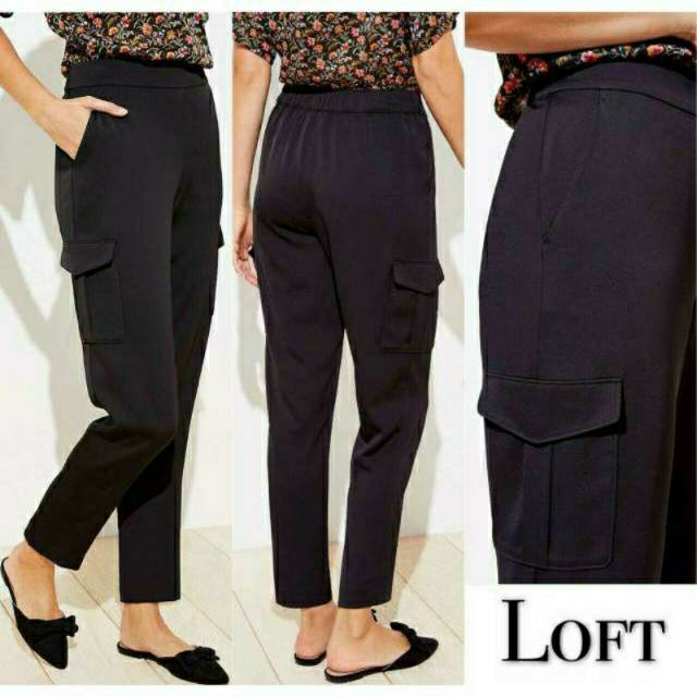 LOFT Satin Cargo Pants