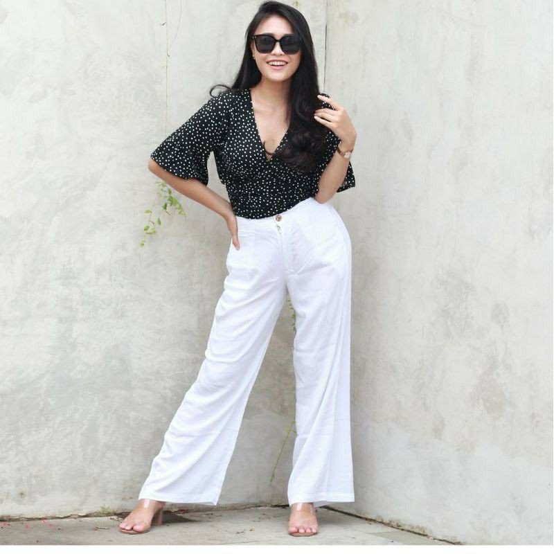 CELANA KULOT HW RESLETING KANTONG KANAN KIRI KAIN RAYON NYAMAN DI PAKAI