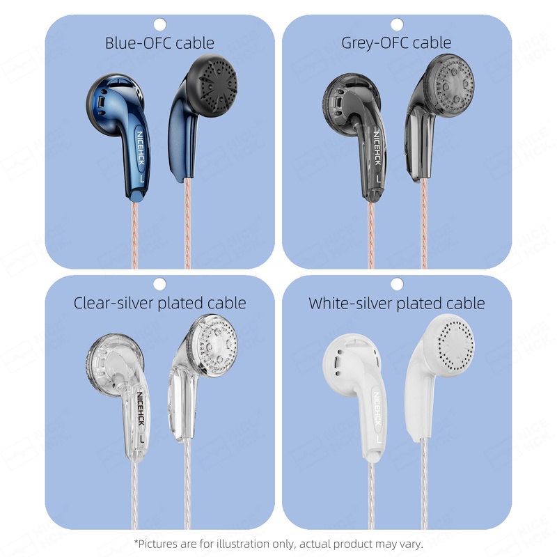 Nicehck YD30 UV Varnish Surface 3.5mm HIFI Music Earbud Kabel 15.4mm Mikrofon Earphone Untuk Gaming Meeting IEM EB2S