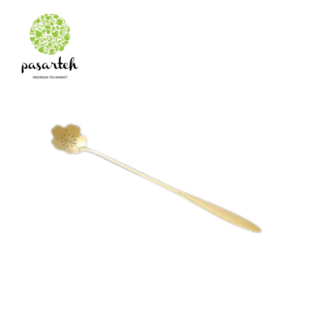 [ pasarteh ] Tea Spoon Petal Gold Stainless - Sendok Teh | Sendok | Stainless | Sendok Emas