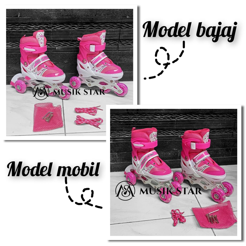 SEPATU RODA ANAK DAN DEWASA UNTUK PEMULA  MODEL MOBIL BONUS KUNCI L