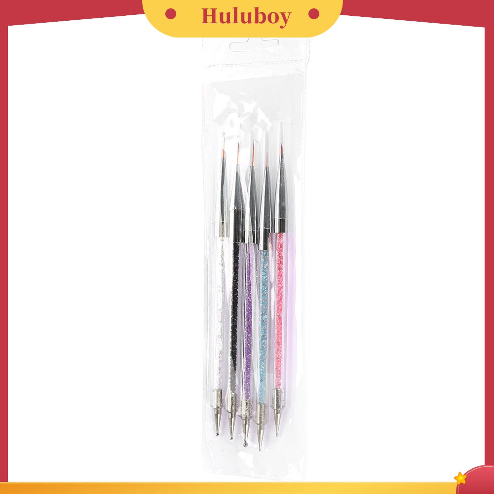 Huluboy Huluboy♡ 5pcs / Set Pen Dotting Gambar Berlian Imitasi Untuk Nail Art Manicure DIY