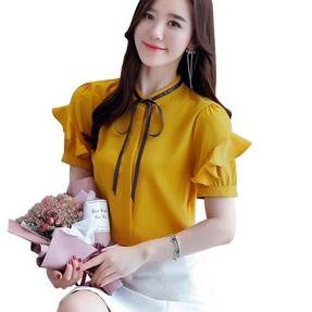 Paling Sesuai.. BAJU ATASAN BLOUSE WANITA FASHION KOREA JEPANG CALISTA LENGAN PENDEK BAJU KERJA KANT