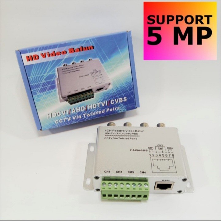 Video Balun 4ch Passive UTP Transceiver For CCTV Analog