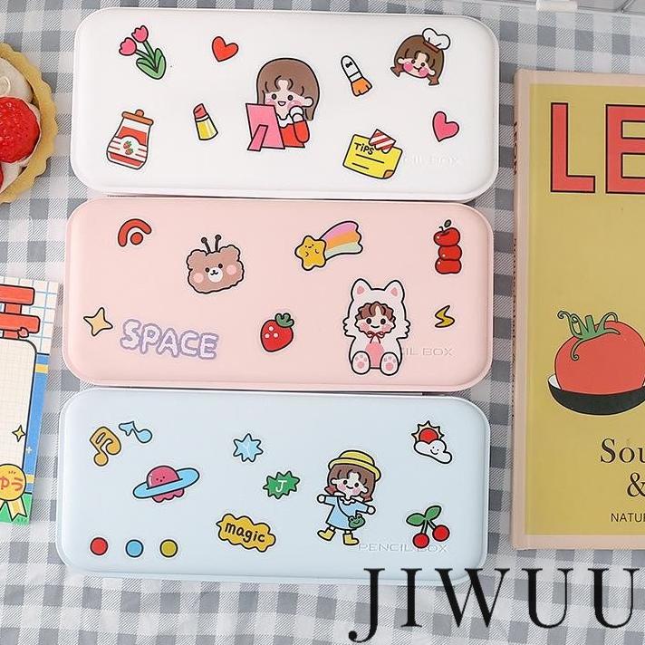 

⚡️9.9 SALE⚡️ JW0130 - Kotak Pulpen Pensil Tempat Pensil Minimalis Pencil Case Aesthetic Sudah Termasuk Sticker !!