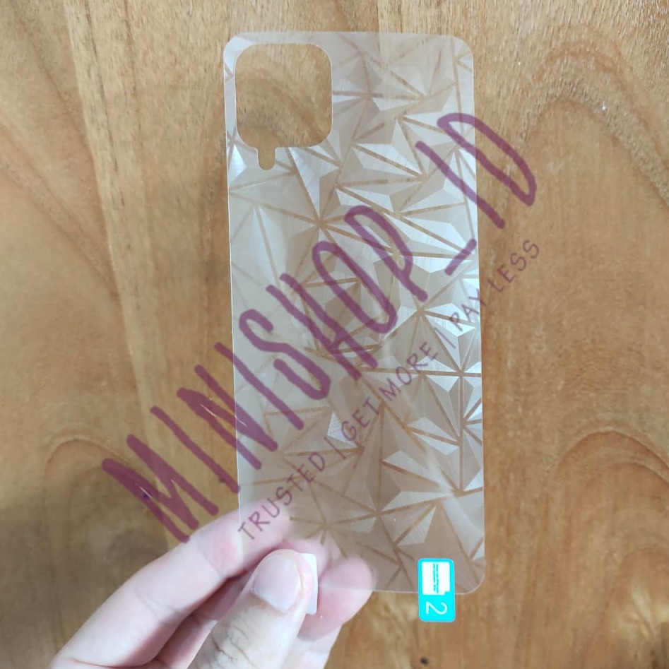 SAMSUNG GALAXY A12 SKIN DIAMOND 3D BACK SCREEN DIAMOND BACKSCREEN PROTECTOR ANTI GORES HP