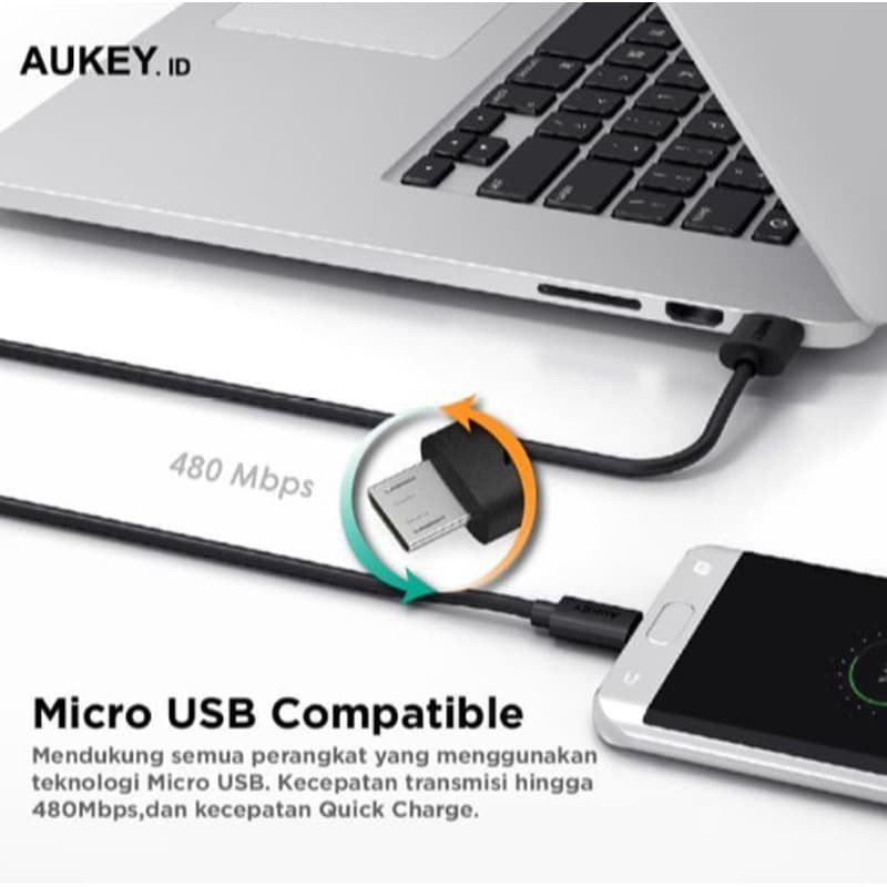 Aukey CB-D17 CABLE MICRO USB 2.0 Kabel Mikro Isi 6 pcs CBD17