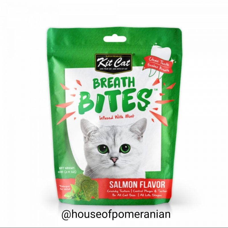 KIT CAT breath bites 60gr snack cemilan kucing pembersih gigi mulut napas cat food