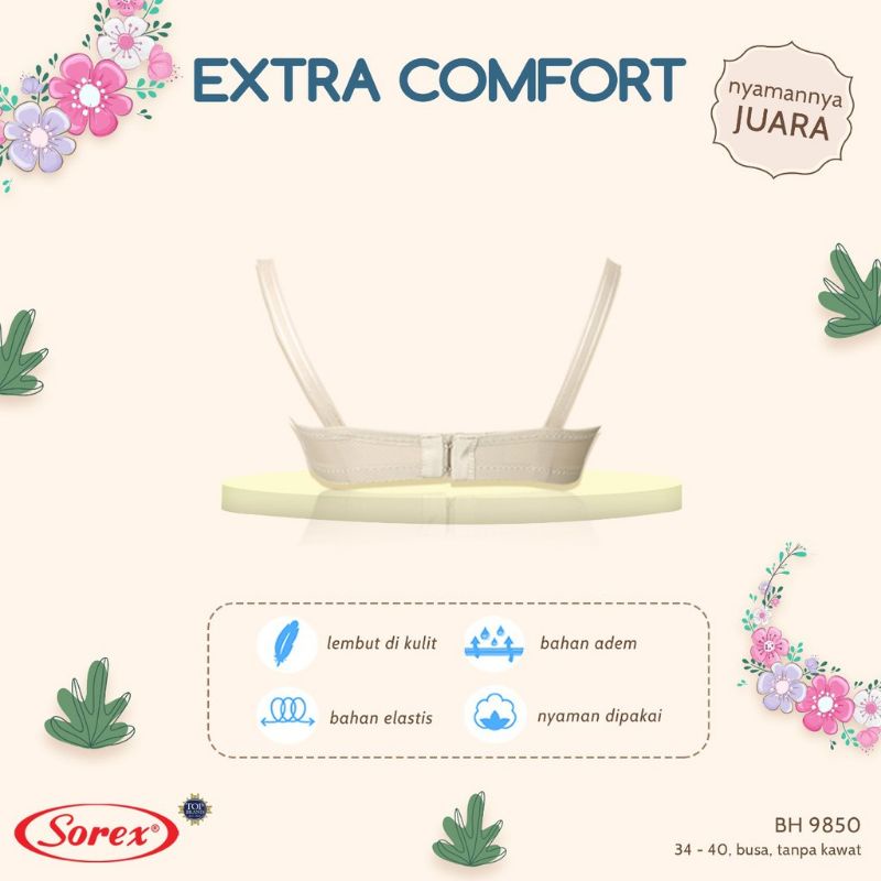 BRA SOREX TANPA KAWAT,MOTIF PORI ART 9850