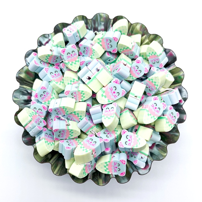 30pcs / lot Manik-Manik Polymer Clay Bentuk Es Krim 12mm Untuk Membuat Perhiasan DIY